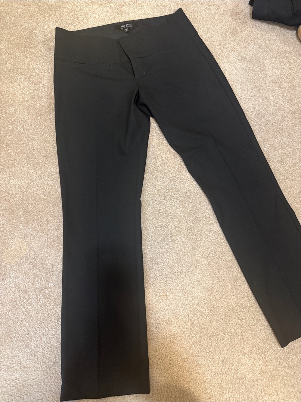 Billie Blues Black Straight-Leg Stretch Dress Pants